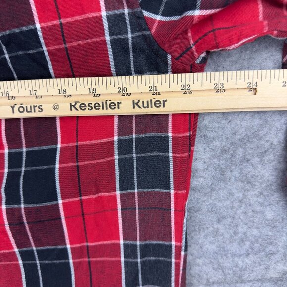 U.S.POLO ASSN Flannel Shirt Men M Red & Black Plaid Slim Fit Long Sleeve Cotton - Picture 7 of 12